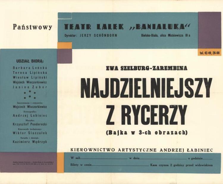 Plakat spektaklu z napisami